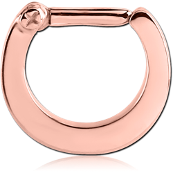STERILE ROSE GOLD PVD COATED SURGICAL STEEL GRADE 316L HINGED SEPTUM CLICKER