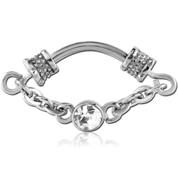 STERILE SURGICAL STEEL GRADE 316L JEWELED SEPTUM CLICKER RING