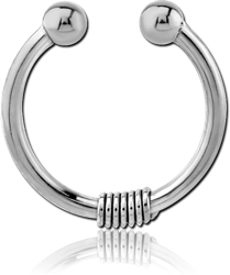 STERILE SURGICAL STEEL GRADE 316L FAKE SEPTUM RING - BRAB WIRE