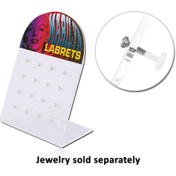 BOX OF 16 POLYMER INTERNAL LABRET WITH STERLING 925 SILVER JEWELED ATTACHMENT