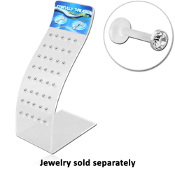 BOX OF 40 BIOFLEX INTERNAL LABRET WITH SURGICAL STEEL GRADE 316L JEWELED DISC