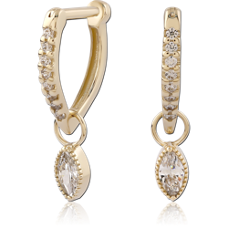 14 KARAT GOLD YELLOW JEWELED MULTI PURPOSE CLICKER