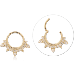 14 KARAT GOLD YELLOW SEAMLESS HINGED CLICKER