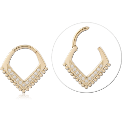 14 KARAT GOLD YELLOW SEAMLESS HINGED CLICKER
