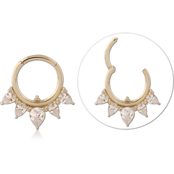 14 KARAT GOLD YELLOW SEAMLESS HINGED CLICKER