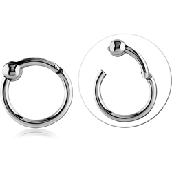 SURGICAL STEEL GRADE 316L HINGED SEGMENT RING WITH BALL