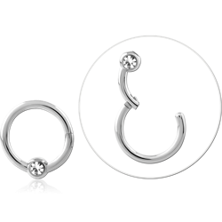 SURGICAL STEEL GRADE 316L HINGED SEGMENT RING WITH BALL