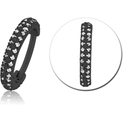 BLACK PVD COATED SURGICAL STEEL GRADE 316L JEWELED HINGED SEGMENT CLICKER