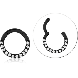 BLACK PVD COATED SURGICAL STEEL GRADE 316L JEWELED MULTI PURPOSE CLICKER