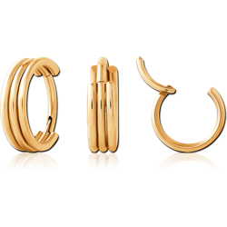 Gold PVD 18K Coated Surgical Steel Grade 316L Hinged Segment Ring