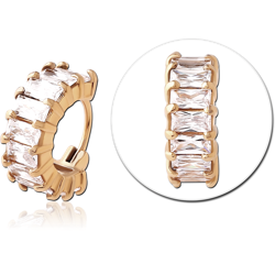 GOLD PVD 18K COATED SURGICAL STEEL GRADE 316L JEWELED MULTI PURPOSE CLICKER