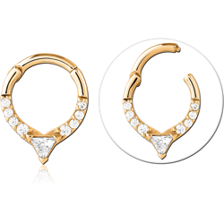 GOLD PVD 18K COATED SURGICAL STEEL GRADE 316L JEWELED MULTI PURPOSE CLICKER