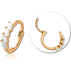 GOLD PVD 18K COATED SURGICAL STEEL GRADE 316L JEWELED MULTI PURPOSE CLICKER