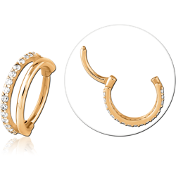 GOLD PVD 18K COATED SURGICAL STEEL GRADE 316L JEWELED MULTI PURPOSE CLICKER