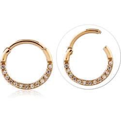 GOLD PVD 18K COATED SURGICAL STEEL GRADE 316L CRYSTALINE JEWELED MULTI PURPOSE CLICKER