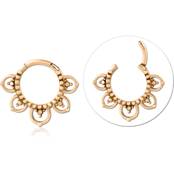 GOLD PVD 18K COATED SURGICAL STEEL GRADE 316L HINGED SEGMENT RING