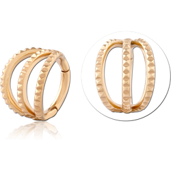GOLD PVD 18K COATED SURGICAL STEEL GRADE 316L HINGED SEGMENT RING