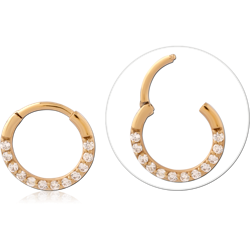 GOLD PVD 18K COATED SURGICAL STEEL GRADE 316L JEWELED MULTI PURPOSE CLICKER