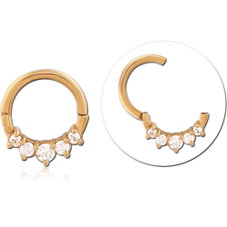 GOLD PVD 18K COATED SURGICAL STEEL GRADE 316L JEWELED MULTI PURPOSE CLICKER