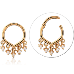 STERLING 925 SILVER GOLD PVD 18K JEWELED MULTI PURPOSE CLICKER