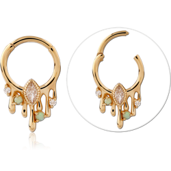 STERLING SILVER 925 18 KARAT GOLD YELLOW PLATED JEWELED MULTI PURPOSE CLICKER