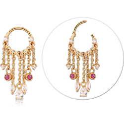 STERLING SILVER 925 18 KARAT GOLD YELLOW PLATED JEWELED MULTI PURPOSE CLICKER