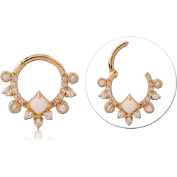 STERLING SILVER 925 18 KARAT GOLD YELLOW PLATED JEWELED MULTI PURPOSE CLICKER