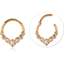 STERLING SILVER 925 18 KARAT GOLD YELLOW PLATED JEWELED MULTI PURPOSE CLICKER