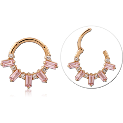 STERLING SILVER 925 18 KARAT GOLD YELLOW PLATED JEWELED MULTI PURPOSE CLICKER