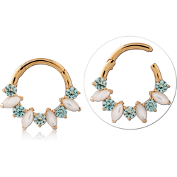 STERLING SILVER 925 18 KARAT GOLD YELLOW PLATED JEWELED MULTI PURPOSE CLICKER