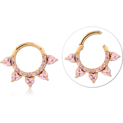 STERLING SILVER 925 18 KARAT GOLD YELLOW PLATED JEWELED MULTI PURPOSE CLICKER