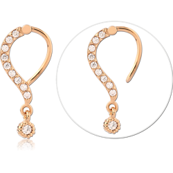 STERLING SILVER 925 18 KARAT GOLD YELLOW PLATED JEWELED MULTI PURPOSE CLICKER