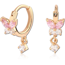 STERLING SILVER 925 18 KARAT GOLD YELLOW PLATED JEWELED MULTI PURPOSE CLICKER