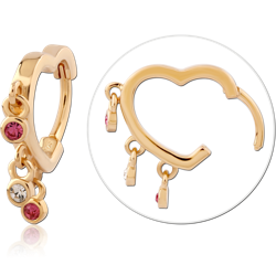 STERLING SILVER 925 18 KARAT GOLD YELLOW PLATED JEWELED MULTI PURPOSE CLICKER