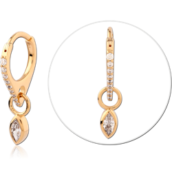 STERLING SILVER 925 18 KARAT GOLD YELLOW PLATED JEWELED MULTI PURPOSE CLICKER