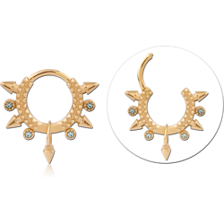 STERLING 925 SILVER GOLD PLATED 18K JEWELED MULTI PURPOSE CLICKER