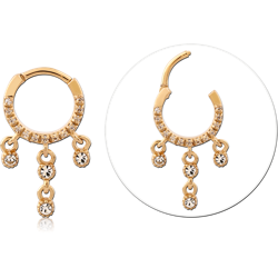 STERLING 925 SILVER GOLD PLATED 18K JEWELED MULTI PURPOSE CLICKER