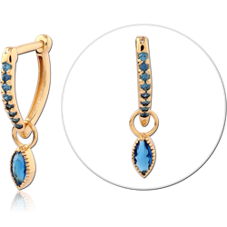 STERLING 925 SILVER GOLD PLATED 18K JEWELED MULTI PURPOSE CLICKER