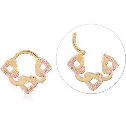 STERLING 925 SILVER GOLD PLATED 18K JEWELED MULTI PURPOSE CLICKER