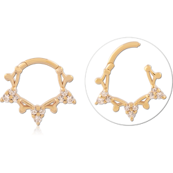 STERLING 925 SILVER GOLD PLATED 18K JEWELED MULTI PURPOSE CLICKER