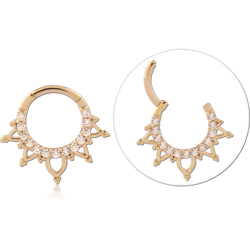 STERLING 925 SILVER GOLD PLATED 18K JEWELED MULTI PURPOSE CLICKER