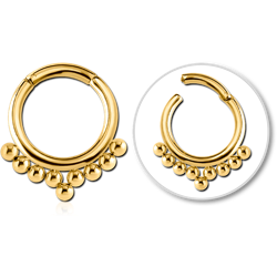 Gold PVD Coated Surgical Steel Grade 316L Hinged Segment Ring