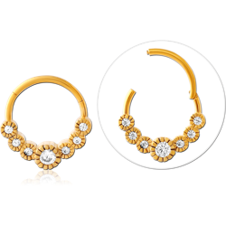 GOLD PVD COATED SURGICAL STEEL GRADE 316L JEWELED MULTI PURPOSE CLICKER