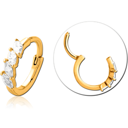 GOLD PVD COATED SURGICAL STEEL GRADE 316L JEWELED MULTI PURPOSE CLICKER