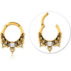 GOLD PVD COATED SURGICAL STEEL GRADE 316L JEWELED MULTI PURPOSE CLICKER