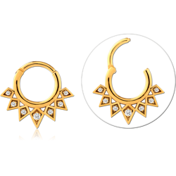 GOLD PVD COATED SURGICAL STEEL GRADE 316L JEWELED MULTI PURPOSE CLICKER