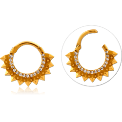 GOLD PVD COATED SURGICAL STEEL GRADE 316L JEWELED MULTI PURPOSE CLICKER