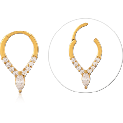 GOLD PVD COATED SURGICAL STEEL GRADE 316L JEWELED MULTI PURPOSE CLICKER