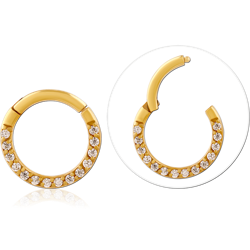 GOLD PVD COATED SURGICAL STEEL GRADE 316L JEWELED MULTI PURPOSE CLICKER