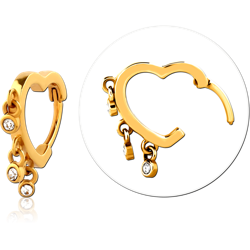 GOLD PVD COATED SURGICAL STEEL GRADE 316L JEWELED MULTI PURPOSE CLICKER